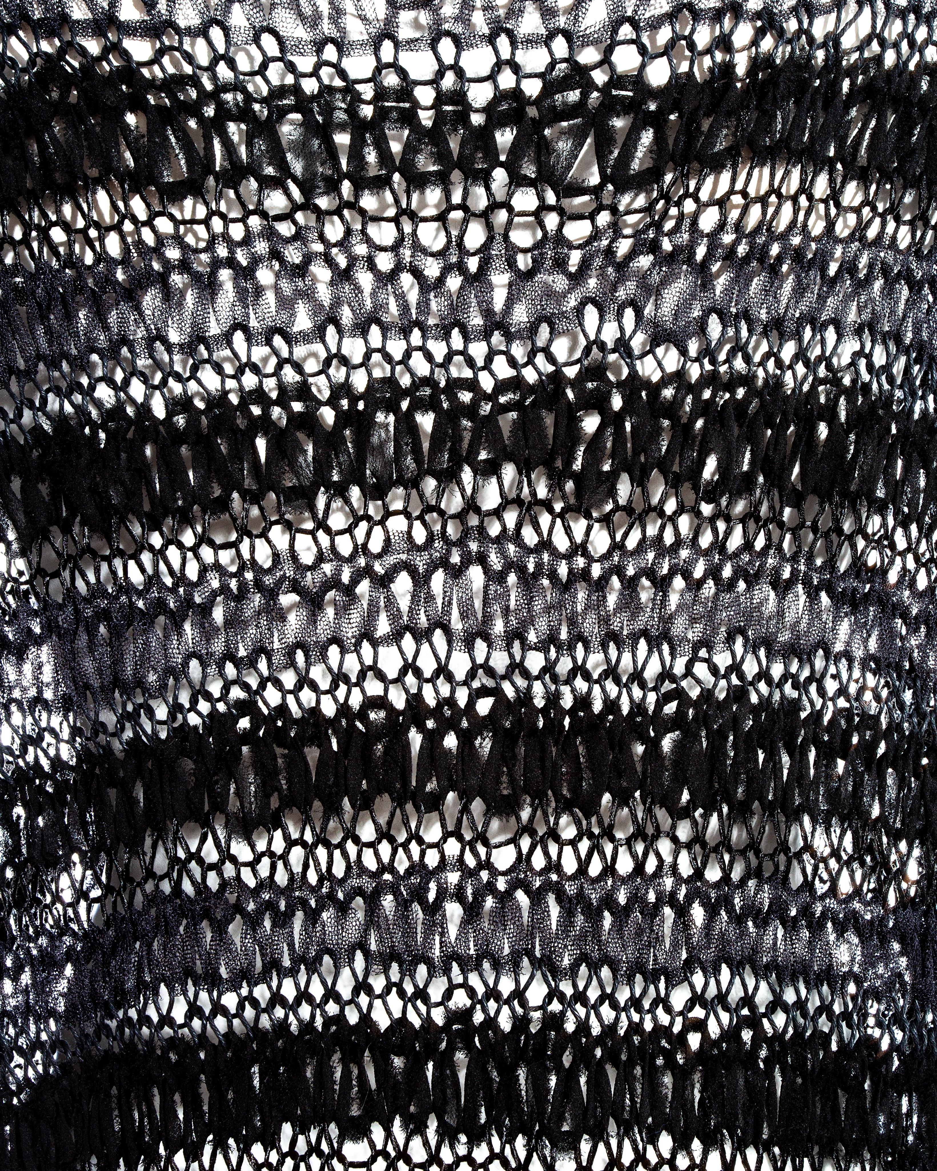 Women's or Men's Dolce & Gabbana black silk oversized knitted sweater, ss 1994 For Sale
