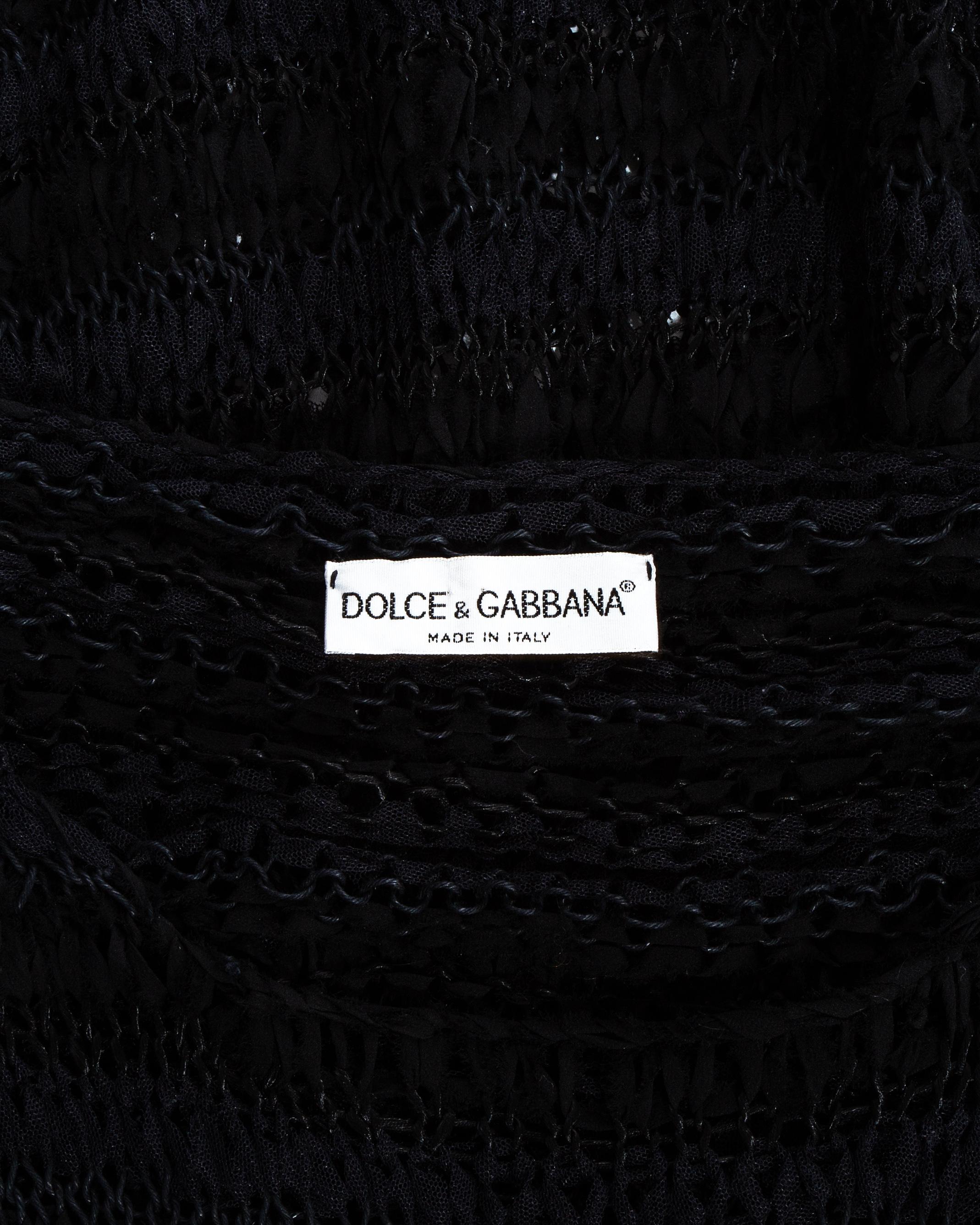 Dolce & Gabbana Schwarzer übergroßer Strickpullover aus Seide in Übergröße, ss 1994 im Angebot 5