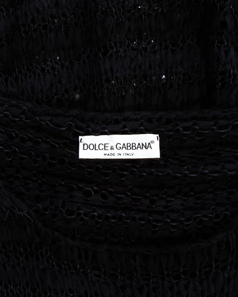 Dolce & Gabbana Black Embroidered Knitted Cotton Sweater main image 1