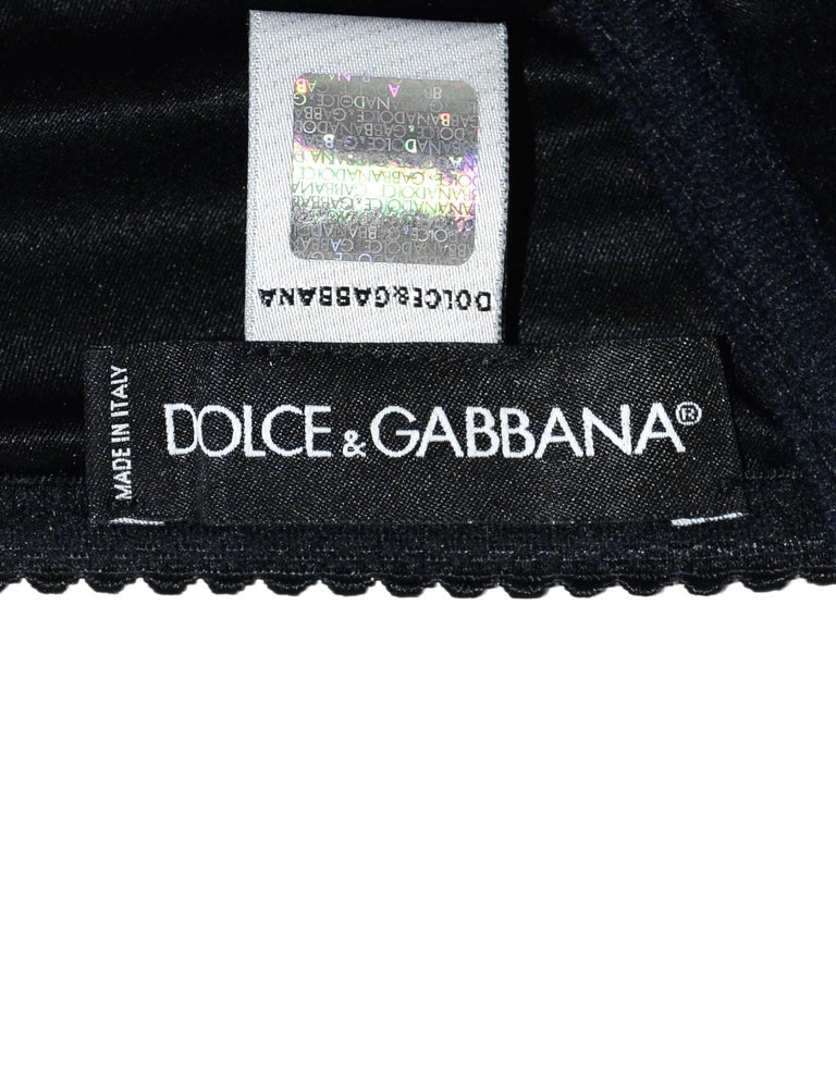 Dolce and Gabbana Black Silk/Satin Bra 40B For Sale at 1stDibs