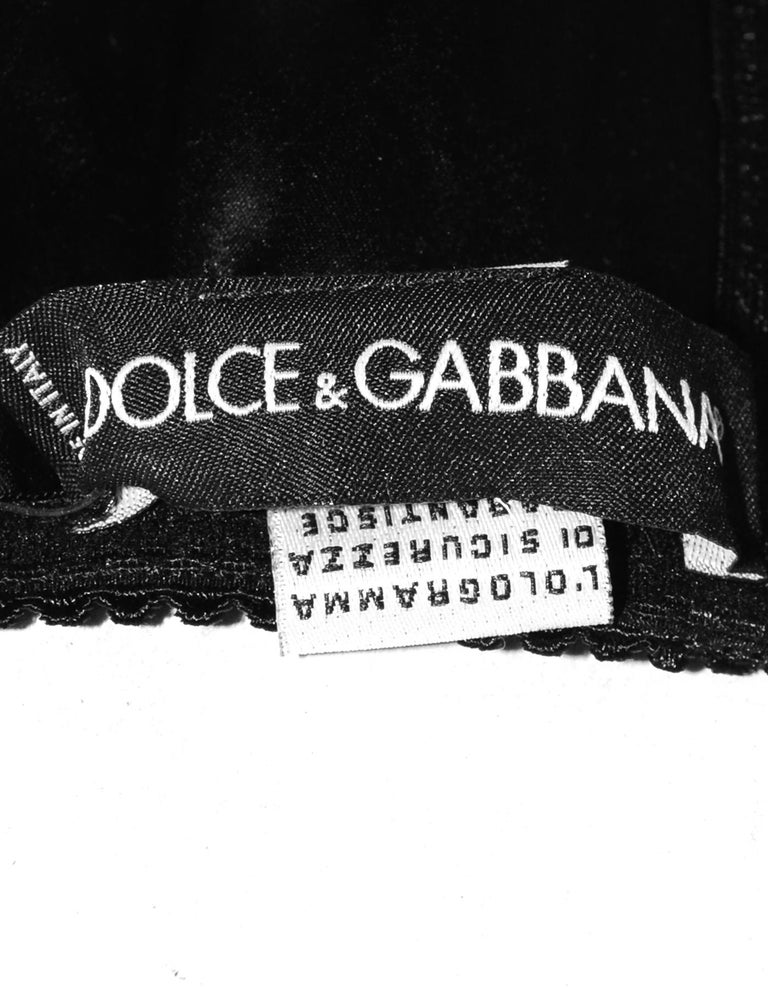 Dolce & Gabbana Black Silk Satin Triangle Soft Cup Underwear