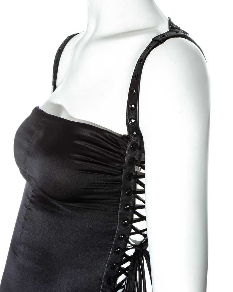 black leather and lace dress Black One-Shoulder Cocktail Tulle Dress