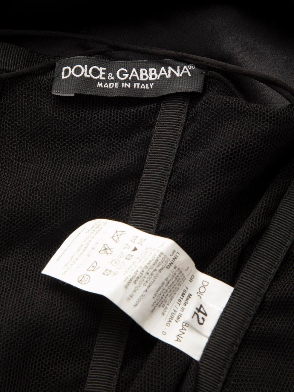 Dolce & Gabbana Robe midi sans bretelles en soie noire Taille M Excellent état - En vente à London, GB