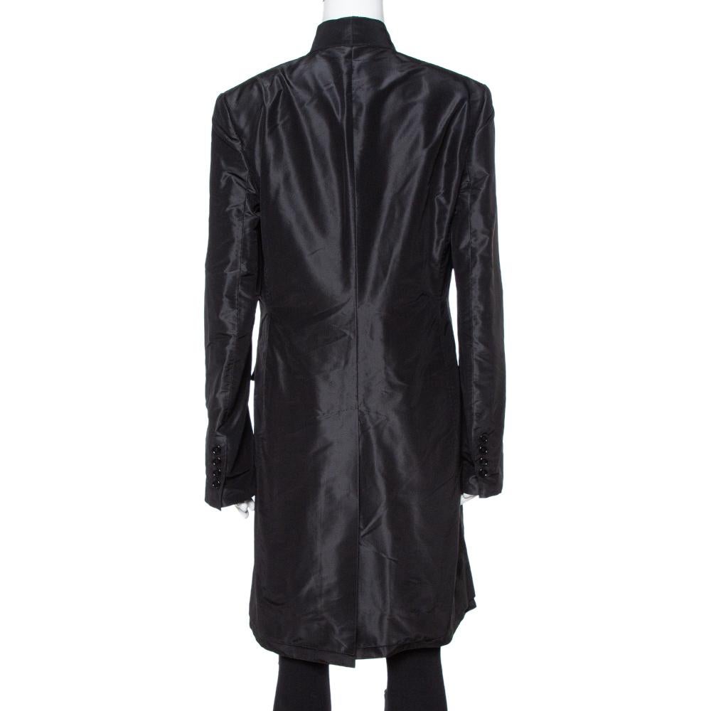 black buttoned coat