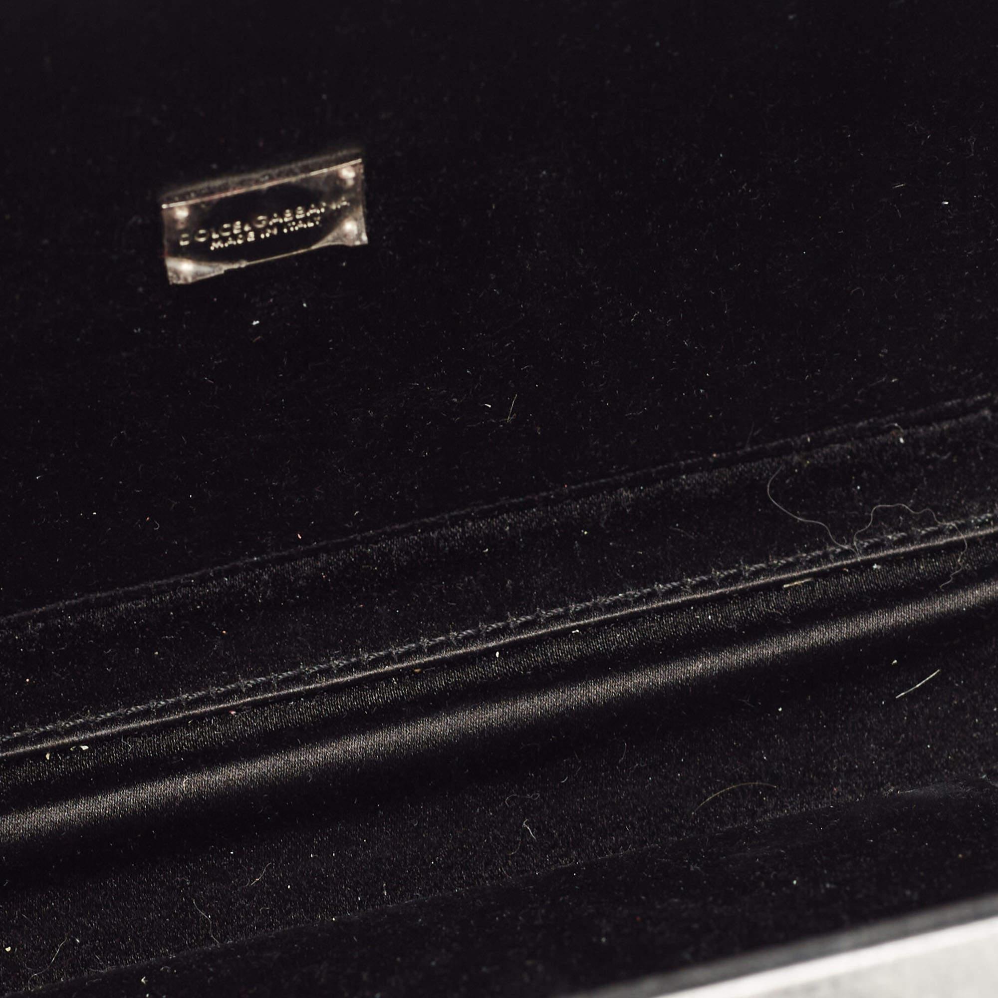 Dolce & Gabbana Black/Silver Croc Embossed and Leather Camera Case Shoulder Bag 9