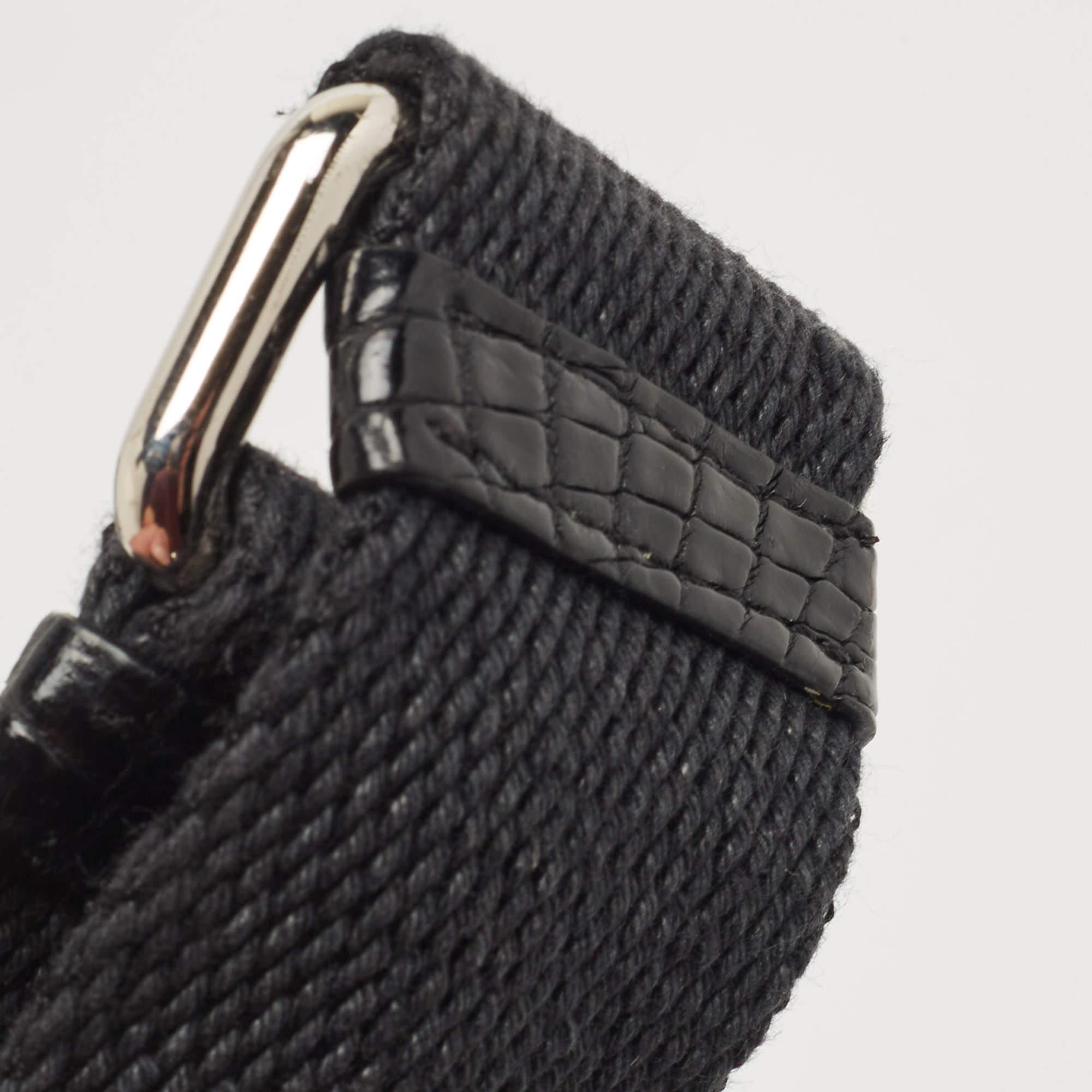 Dolce & Gabbana Black/Silver Croc Embossed and Leather Camera Case Shoulder Bag 15