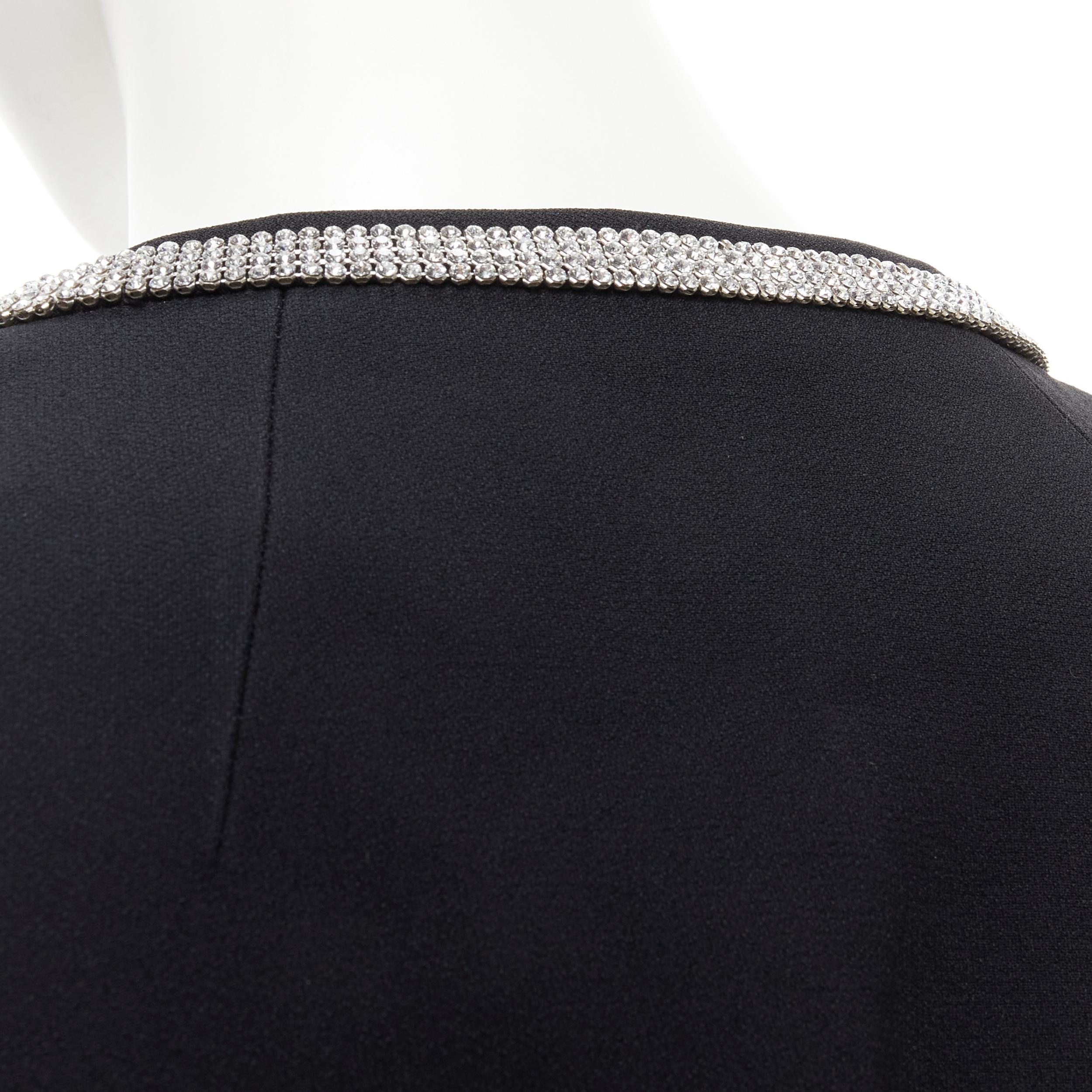 DOLCE GABBANA black silver crystal rhinestone collar cuff dinner jacket IT36 XS For Sale 4