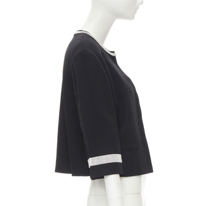DOLCE GABBANA negro plata cristal strass cuello puño smoking chaqueta IT36 XS en Excelente estado para la venta en Hong Kong, NT
