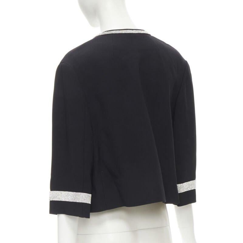 DOLCE GABBANA negro plata cristal strass cuello puño smoking chaqueta IT36 XS en venta 1