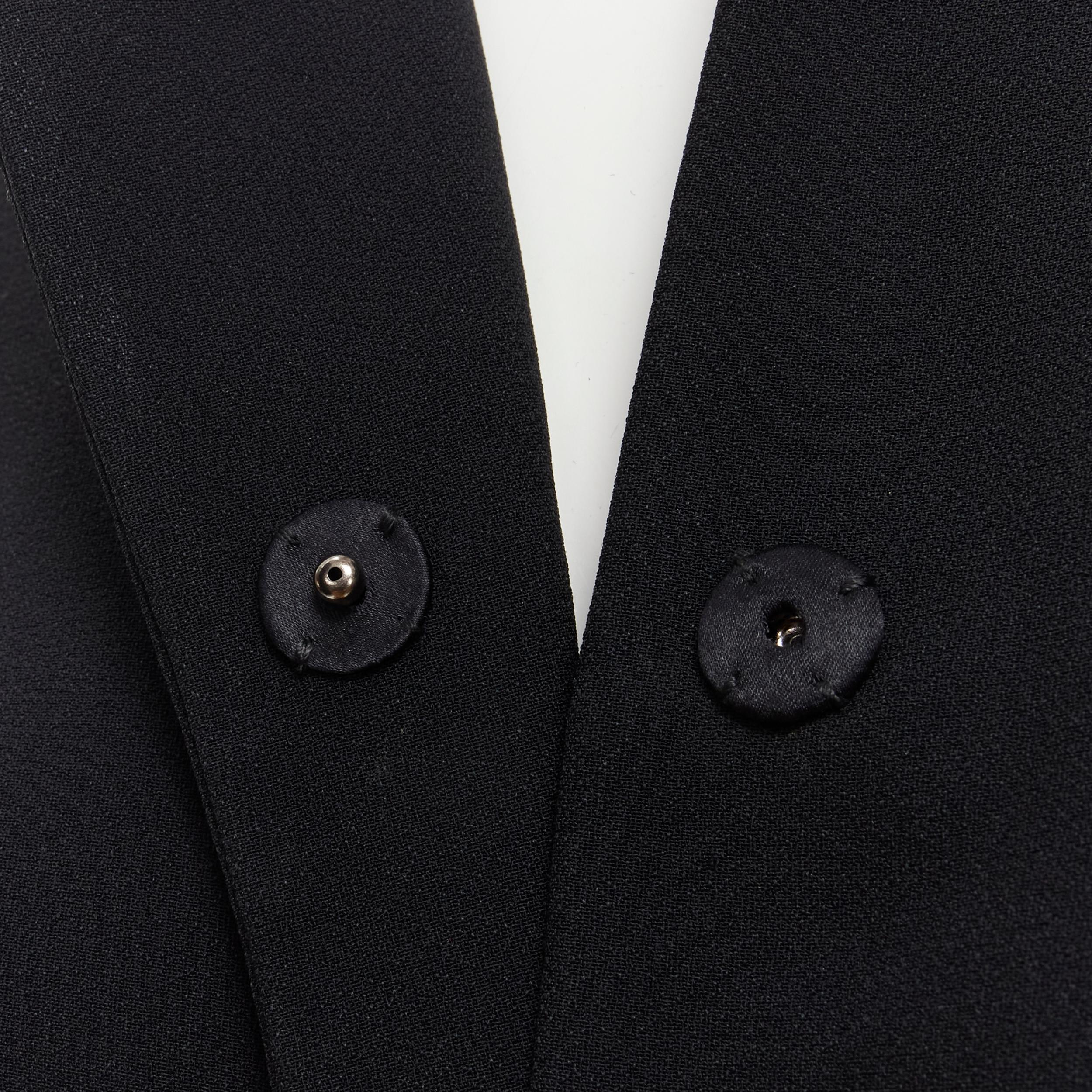 DOLCE GABBANA black silver crystal rhinestone collar cuff dinner jacket IT36 XS For Sale 2