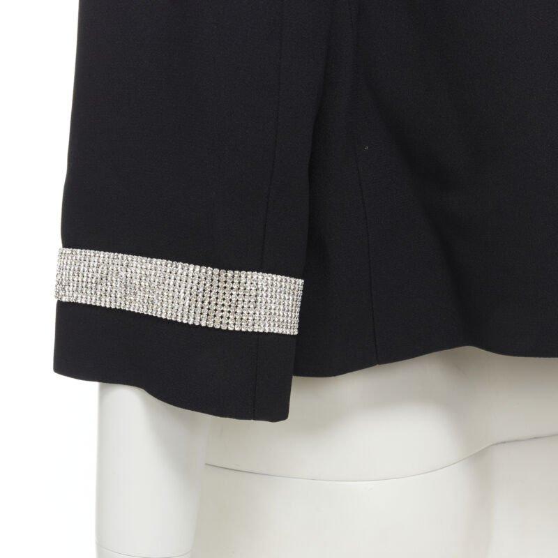 DOLCE GABBANA negro plata cristal strass cuello puño smoking chaqueta IT36 XS en venta 4