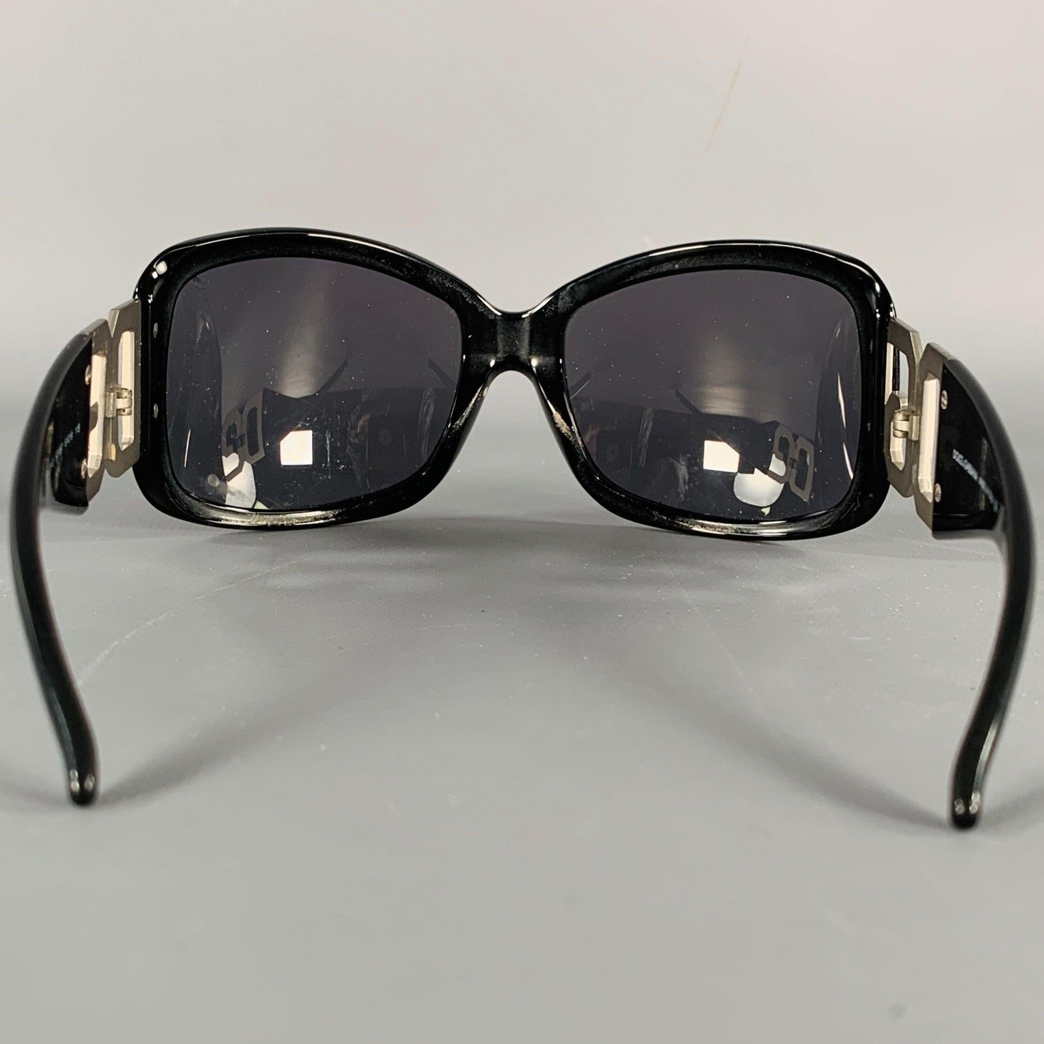 DOLCE & GABBANA Black Silver Rhinestones Sunglasses In Excellent Condition For Sale In San Francisco, CA