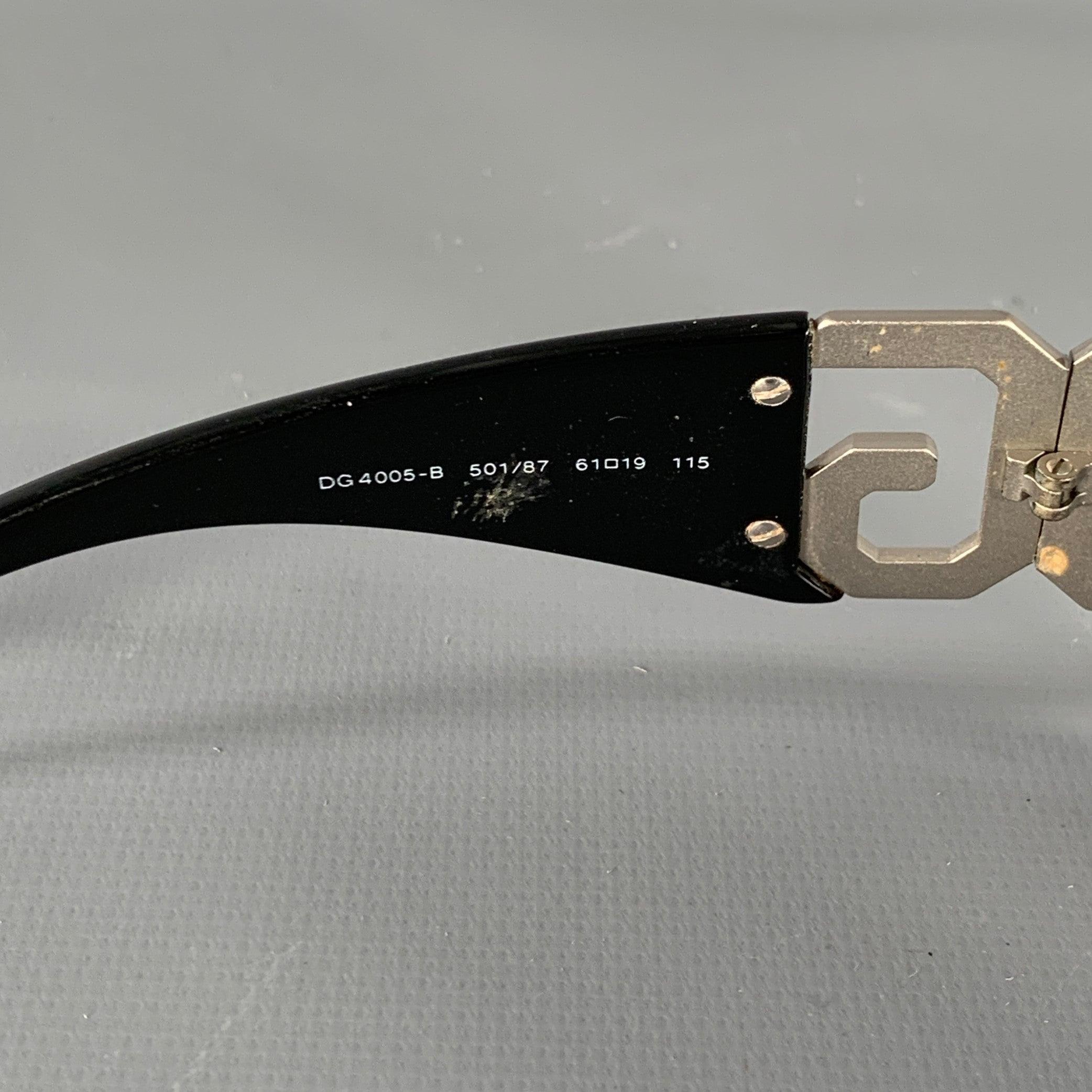DOLCE & GABBANA Black Silver Rhinestones Sunglasses For Sale 1