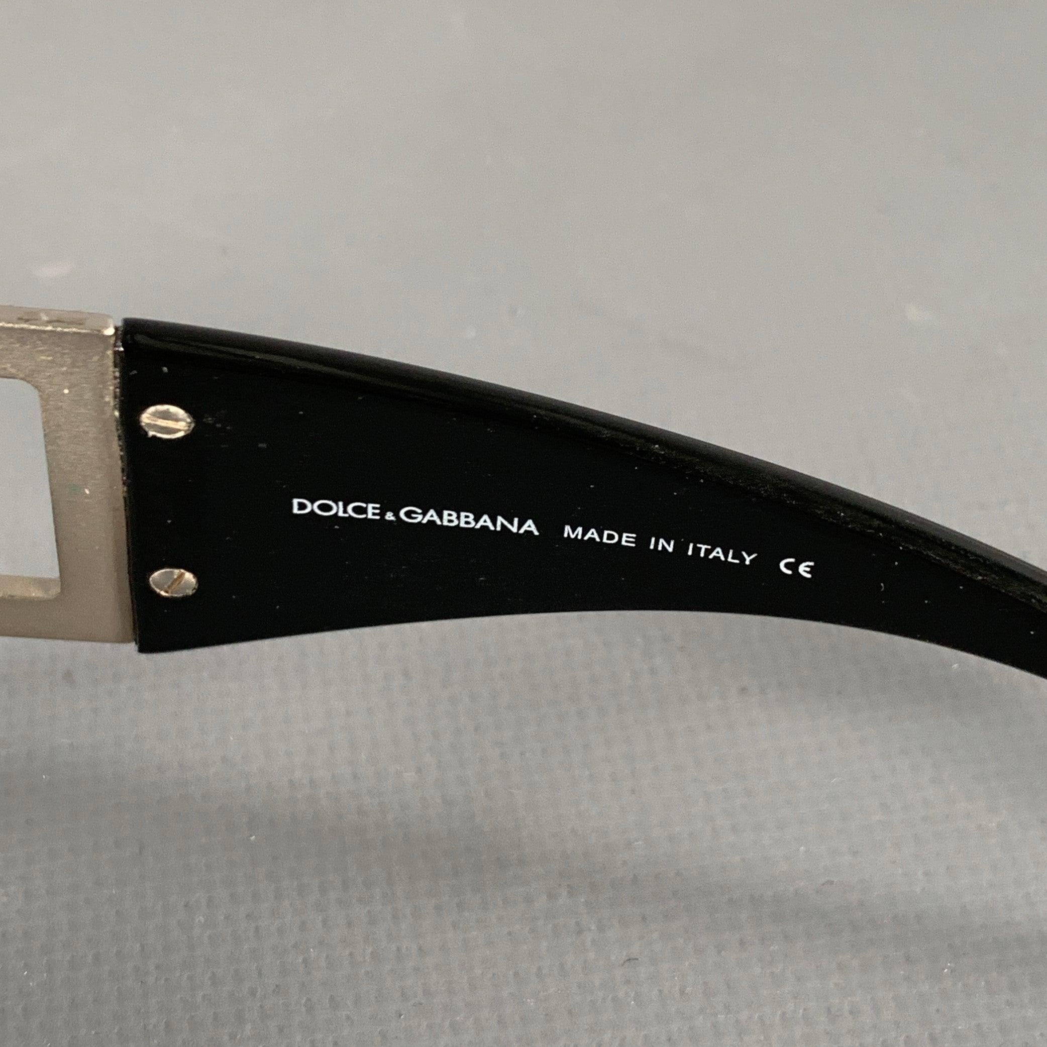 DOLCE & GABBANA Black Silver Rhinestones Sunglasses For Sale 2