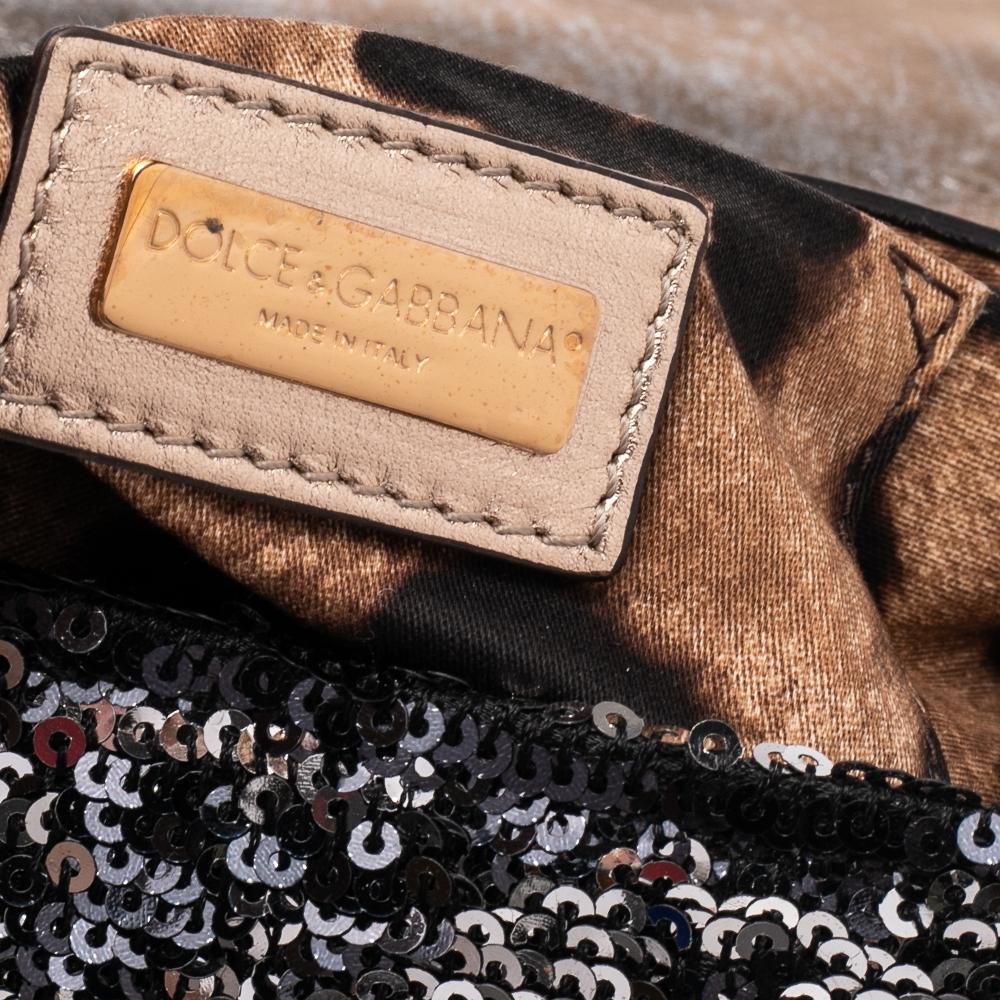 Dolce & Gabbana Black/Silver Sequin Shoulder Bag 6