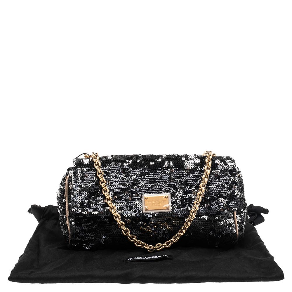 Dolce & Gabbana Black/Silver Sequin Shoulder Bag 7