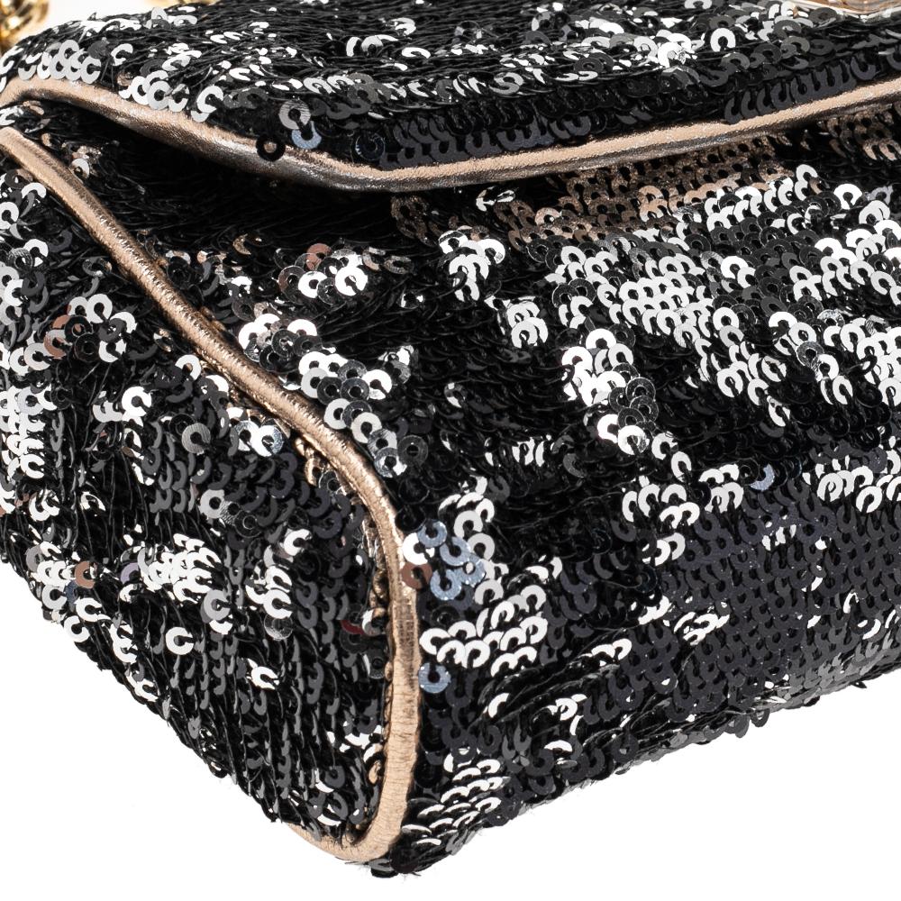 Dolce & Gabbana Black/Silver Sequin Shoulder Bag 3