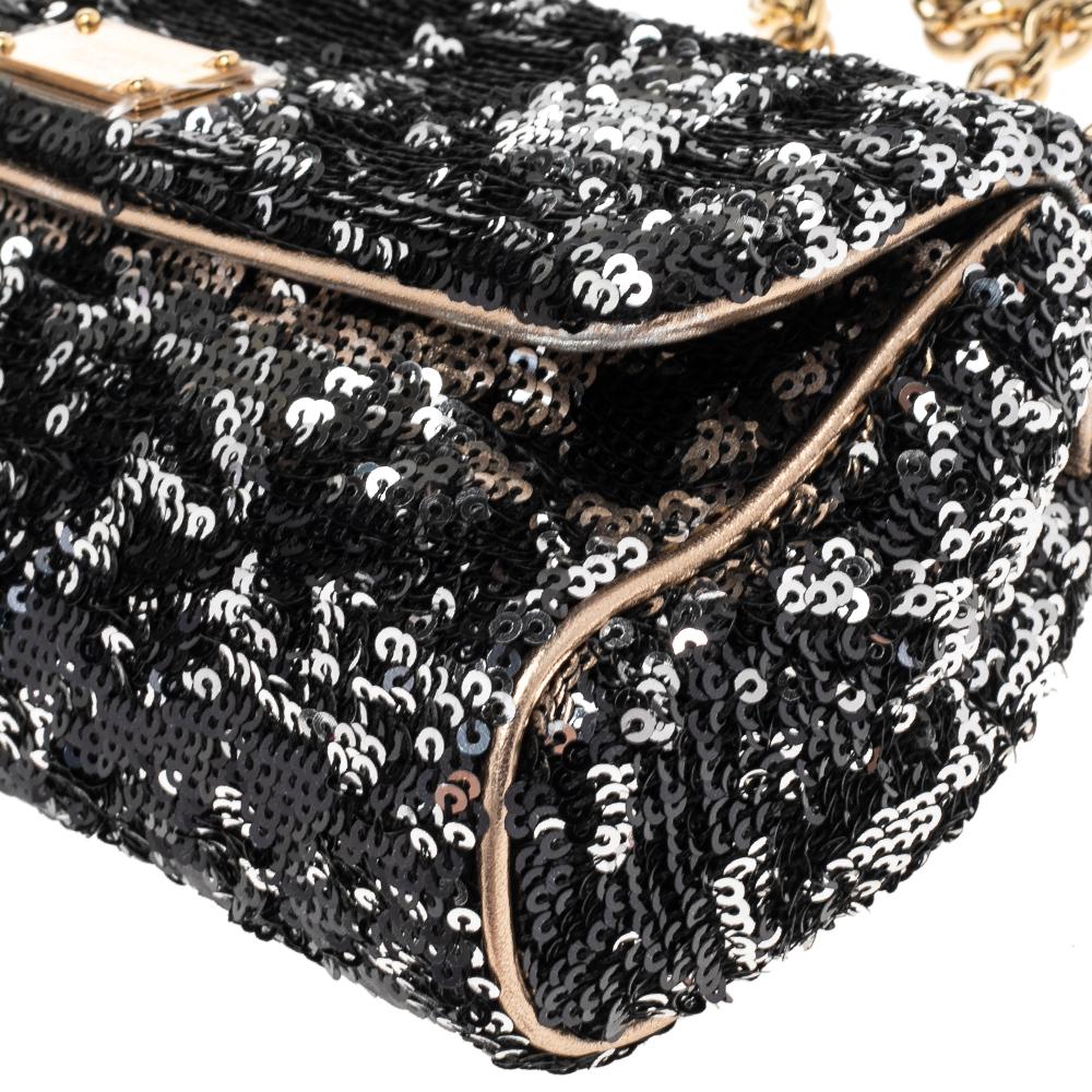 Dolce & Gabbana Black/Silver Sequin Shoulder Bag 4