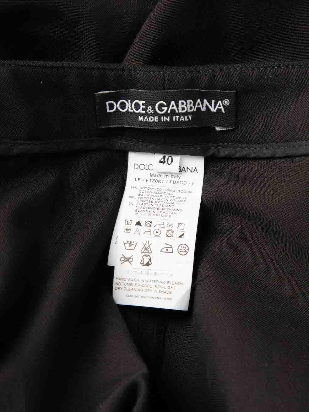 Women's Dolce & Gabbana Black Skinny Leg Tailored Trousers Size S For Sale