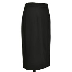 DOLCE & GABBANA Black Skirt Knee Length Leopard Print Pencil Clothing Sz 42