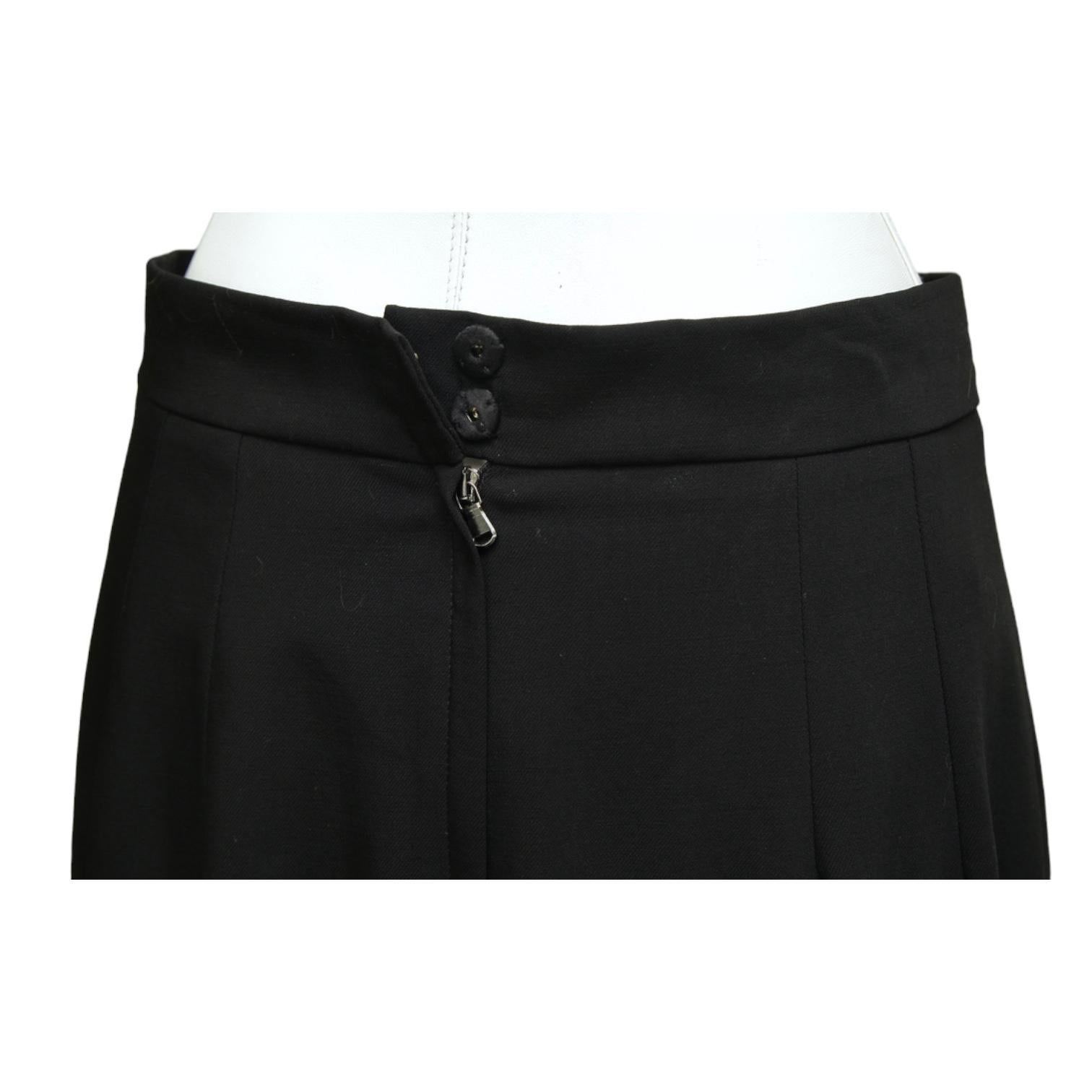 DOLCE & GABBANA Black Skirt Knee Length Leopard Print Pencil Clothing Sz 42 For Sale 2