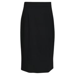 DOLCE & GABBANA Black Skirt Knee Length Leopard Print Pencil Clothing Sz 42