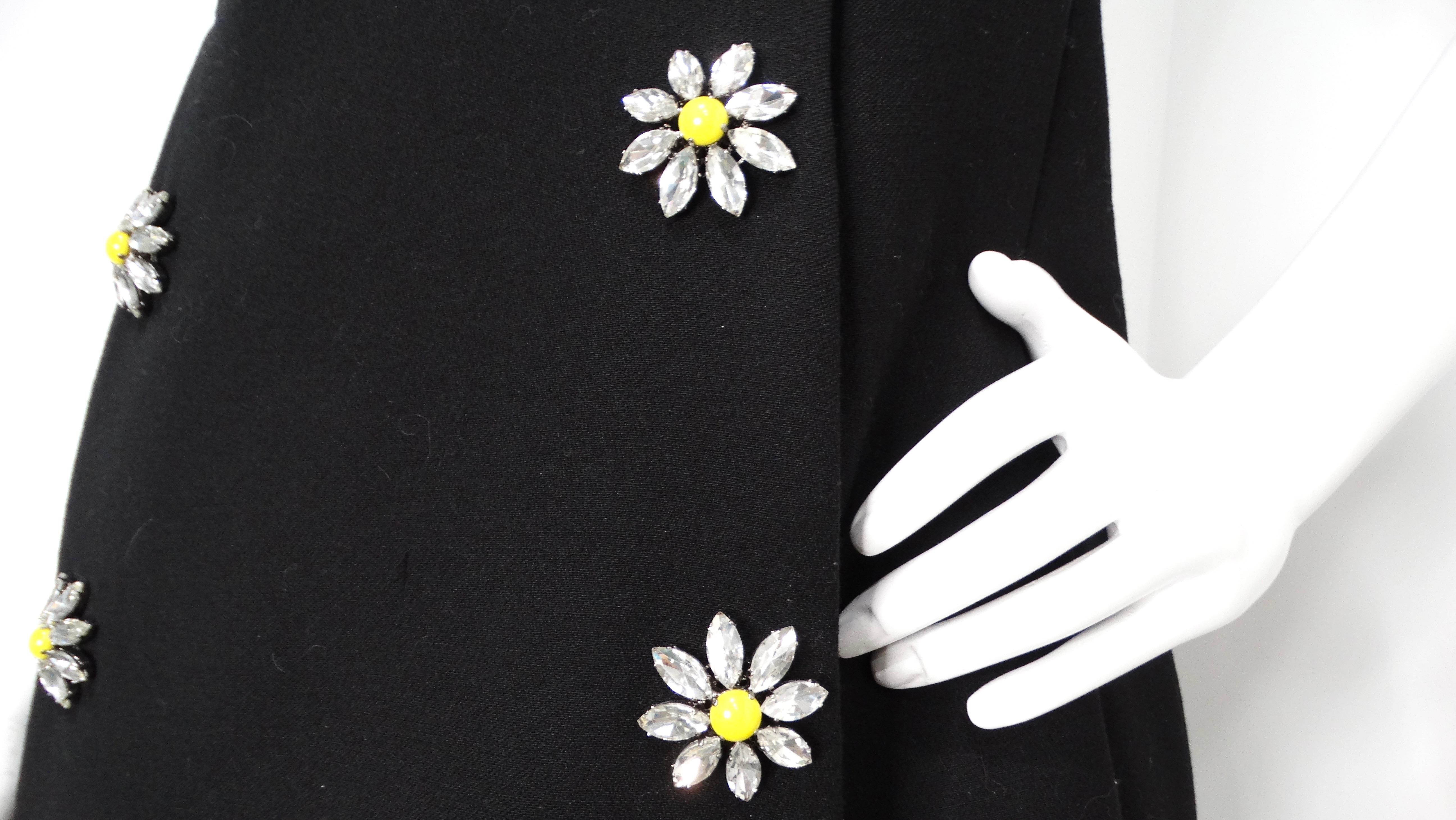 Dolce & Gabbana Black Sleeveless Dress With Daisy Crystal Accents In Good Condition For Sale In Scottsdale, AZ