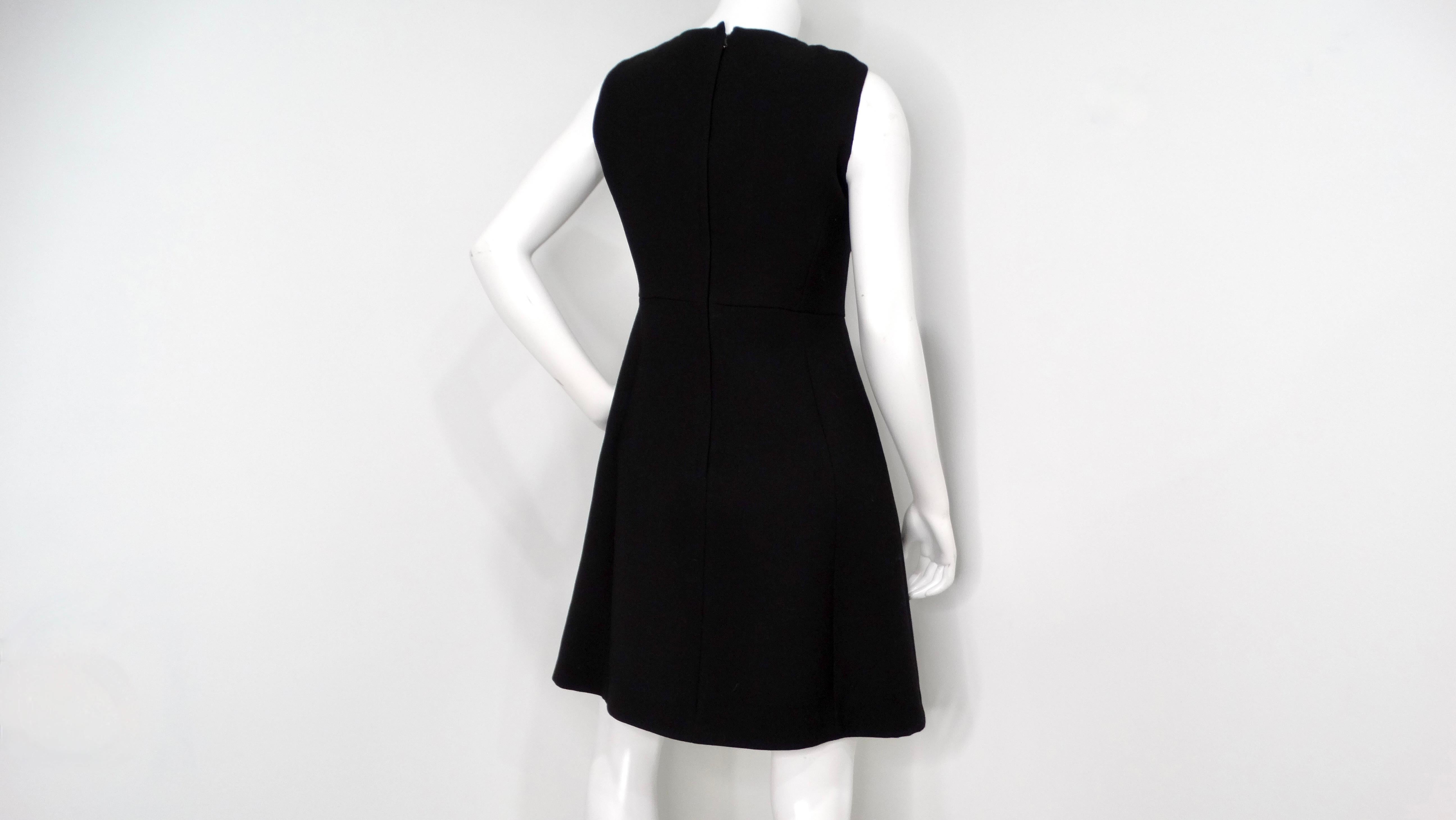 Dolce & Gabbana Black Sleeveless Dress With Daisy Crystal Accents For Sale 1
