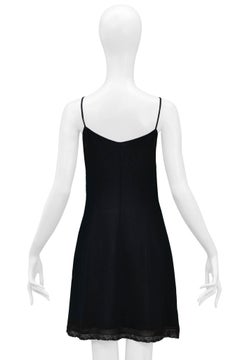 Dolce & Gabbana Black Slip Dress With Lace Trim