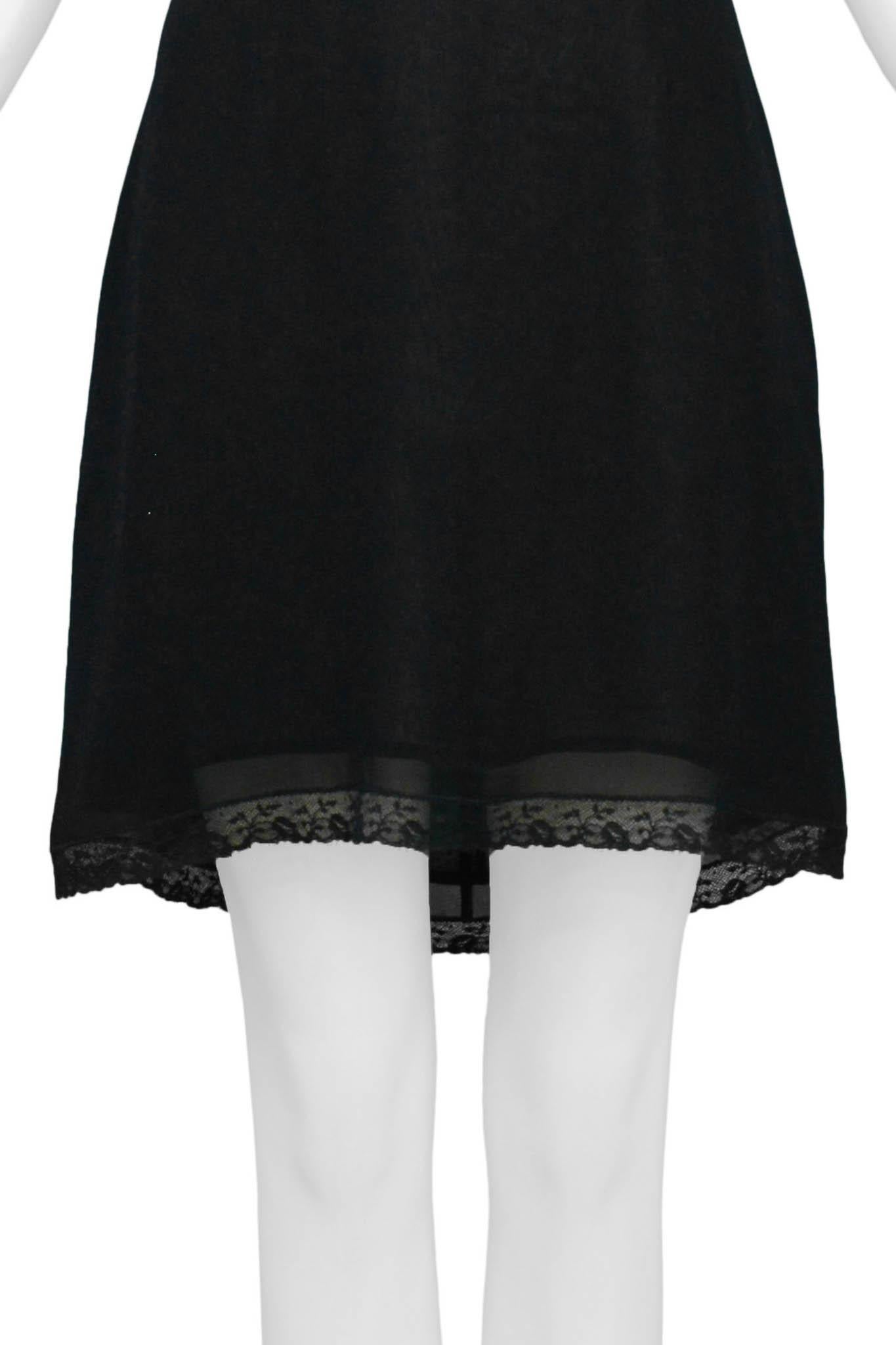 Dolce & Gabbana Black Slip Dress With Lace Trim For Sale 2