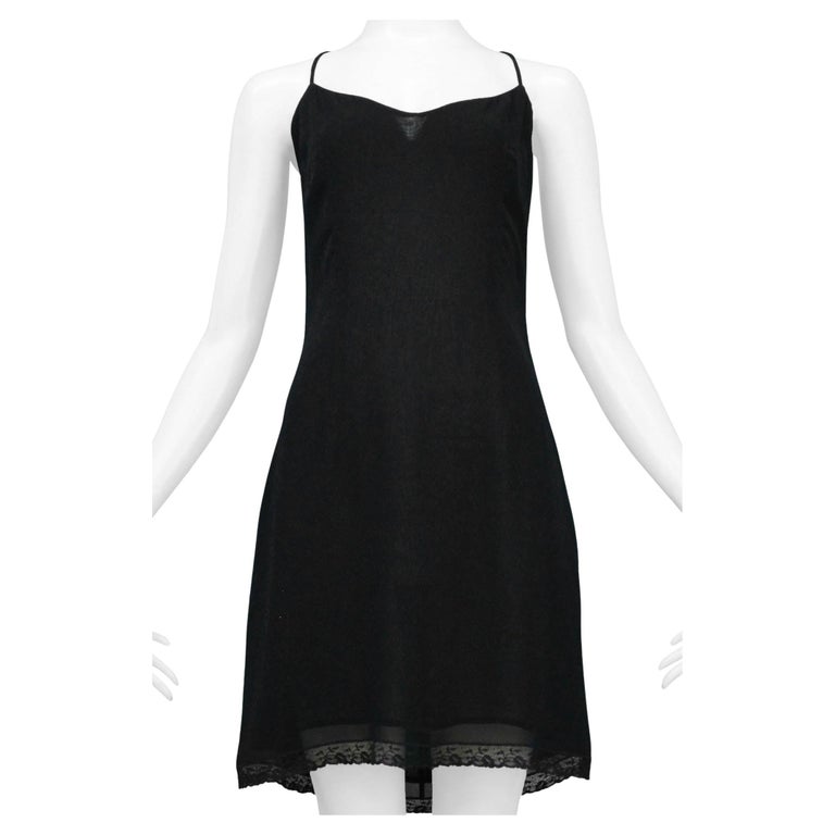 Dolce and Gabbana Black Slip Dress With Lace Trim For Sale at 1stDibs |  dolce bella maxi slip