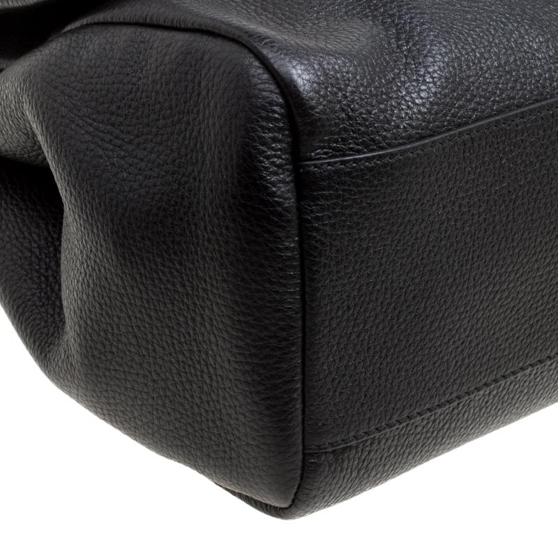 Dolce & Gabbana Schwarzes weiches Leder Große Sicily Top Handle Tasche 6