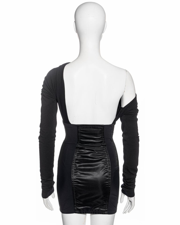 Dolce and Gabbana black spandex long sleeve mini dress, ss 1992 For Sale at  1stDibs | spandex mini dress