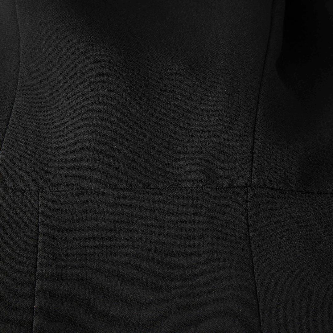 Dolce & Gabbana Black Square Neck Midi Dress Size M In Good Condition For Sale In London, GB