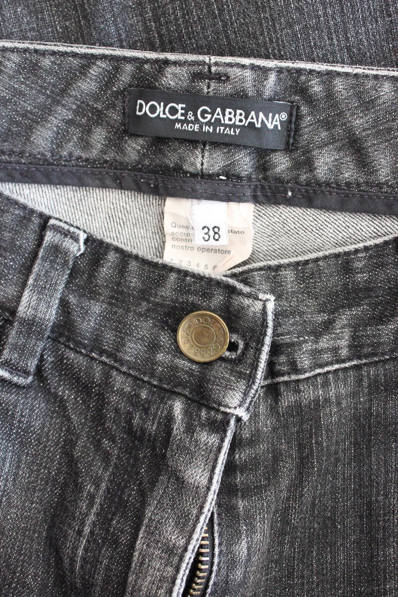 Dolce & Gabbana Jean droit noir Vintage 1990 Pour femmes en vente