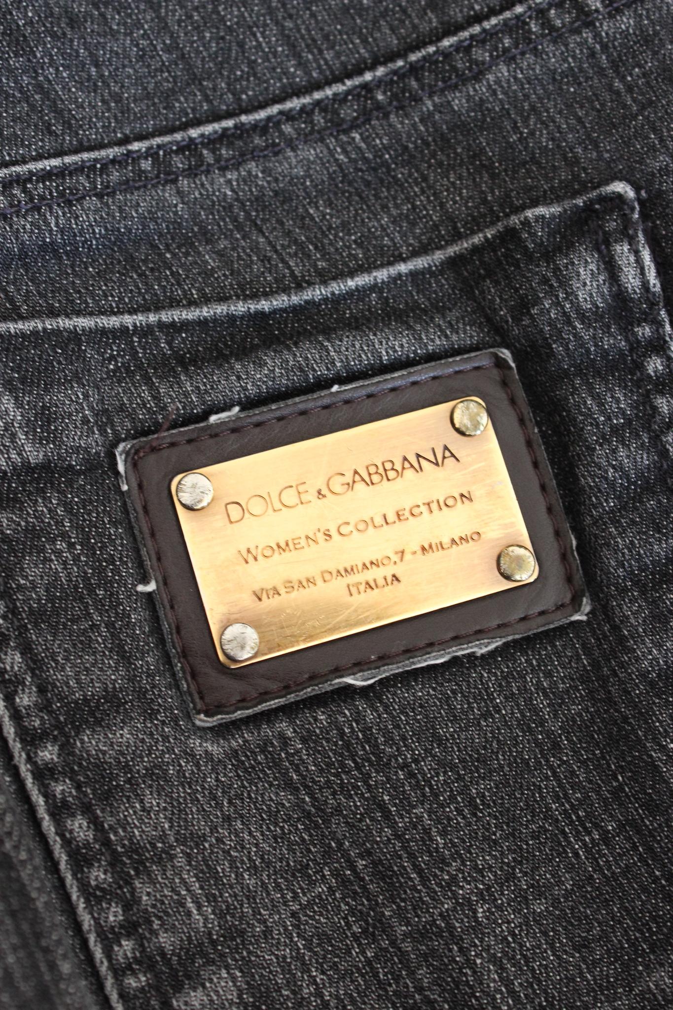 Dolce & Gabbana Jean droit noir Vintage 1990 en vente 1