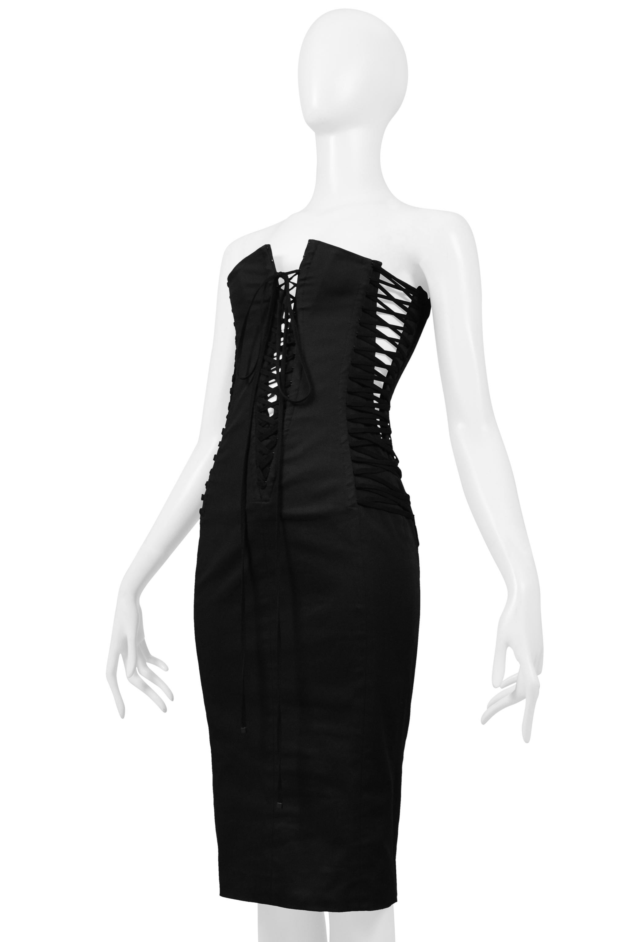 Dolce & Gabbana Black Strapless Corset Dress 2002 In Excellent Condition For Sale In Los Angeles, CA