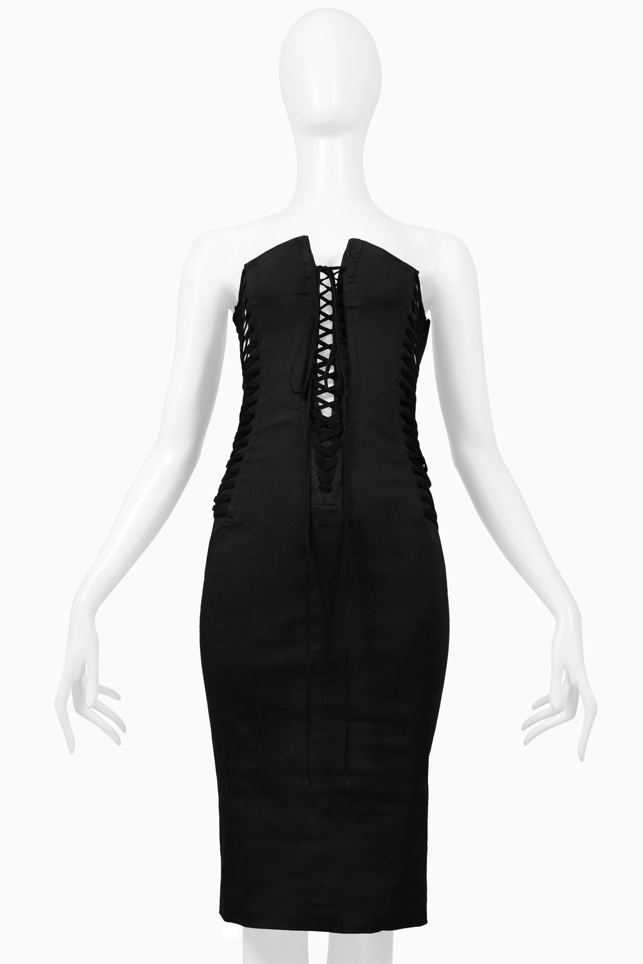 Women's Dolce & Gabbana Black Strapless Corset Dress 2002 For Sale