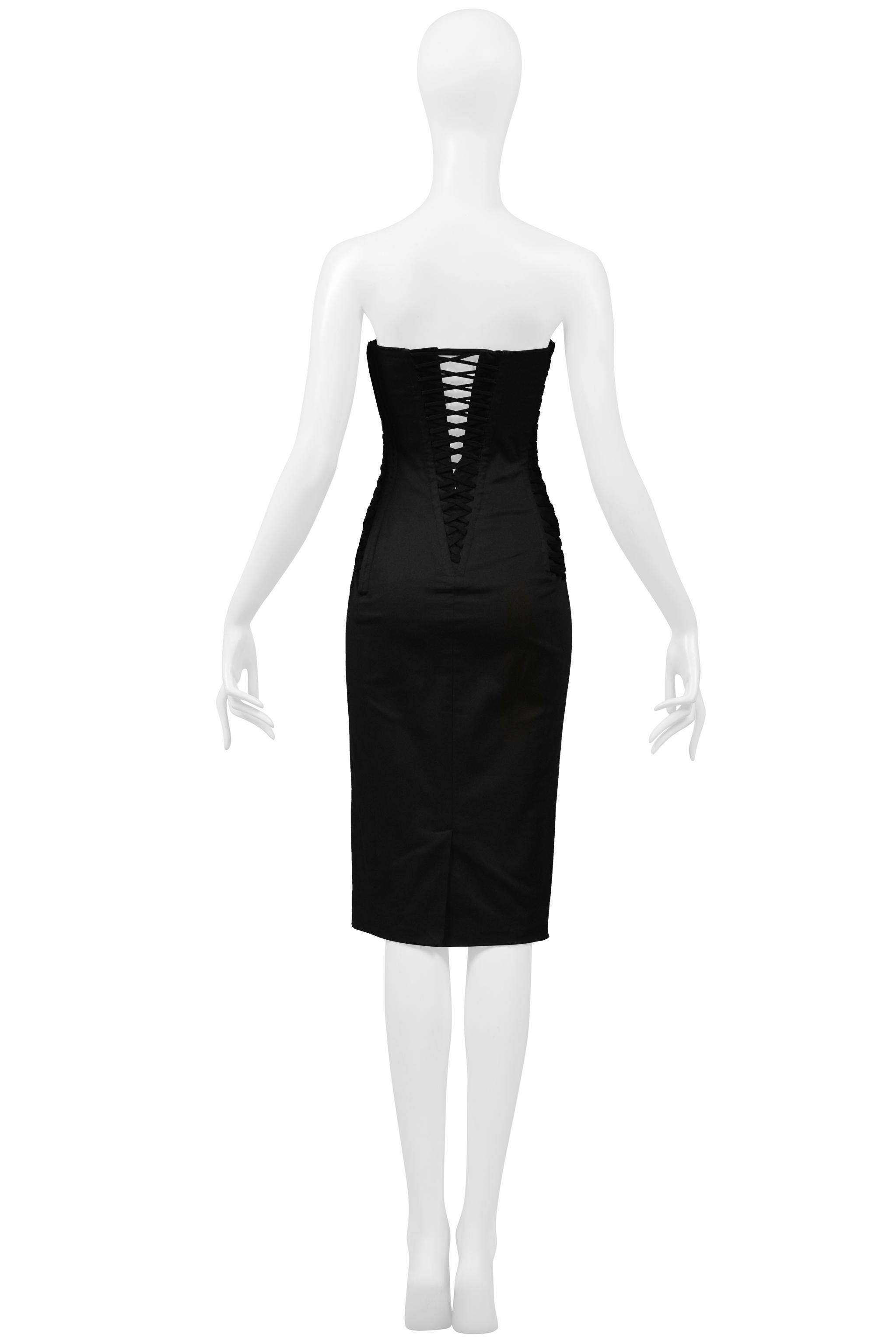Dolce & Gabbana Black Strapless Corset Dress 2002 For Sale 1