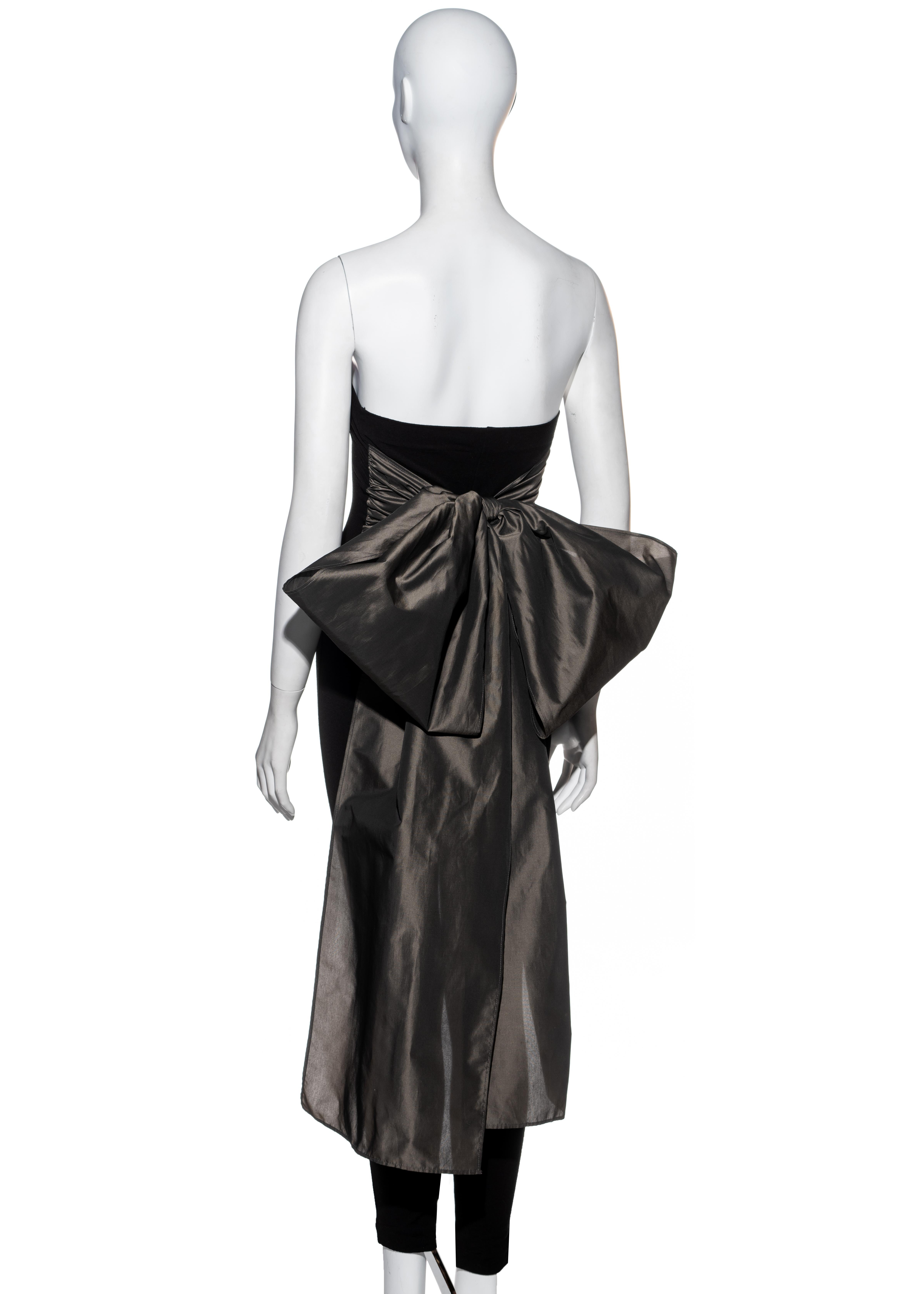 Dolce & Gabbana black strapless jumpsuit with large taffeta bow, fw 1991 In Excellent Condition In London, GB