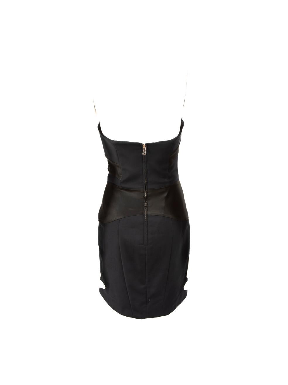 Dolce & Gabbana Black Strapless Mini Dress Size M In Good Condition For Sale In London, GB