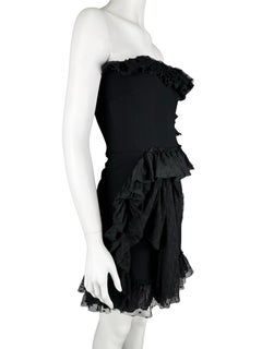 Dolce & Gabbana Black Ruffle Bustier Mini Dress IT38, 2003-2007