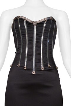 Dolce & Gabbana Black Strapless Zippers Dress 2007