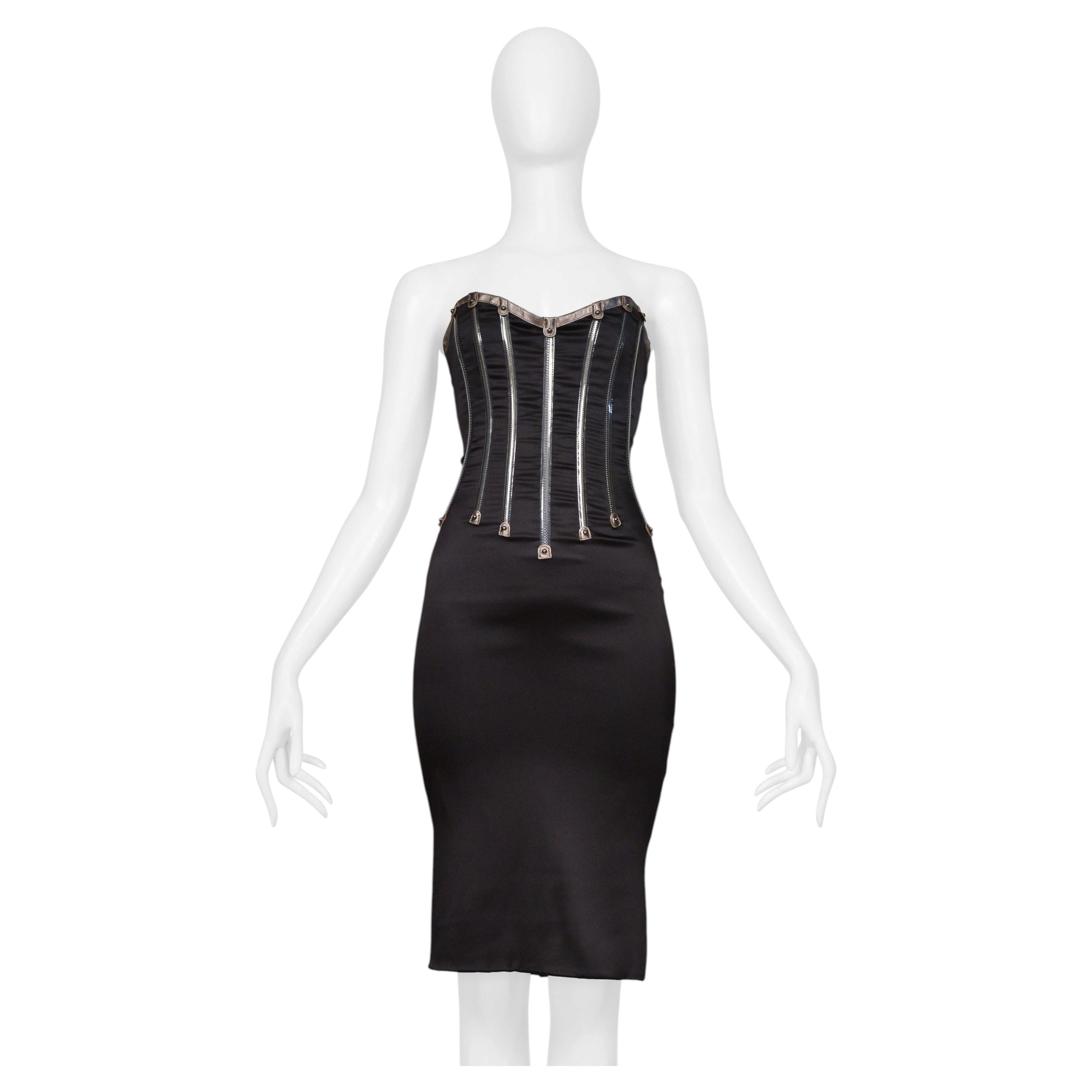 Dolce & Gabbana Black Strapless Zippers Dress 2007