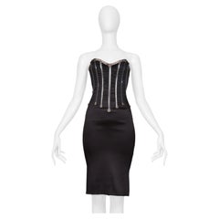 Dolce & Gabbana Black Strapless Zippers Dress 2007
