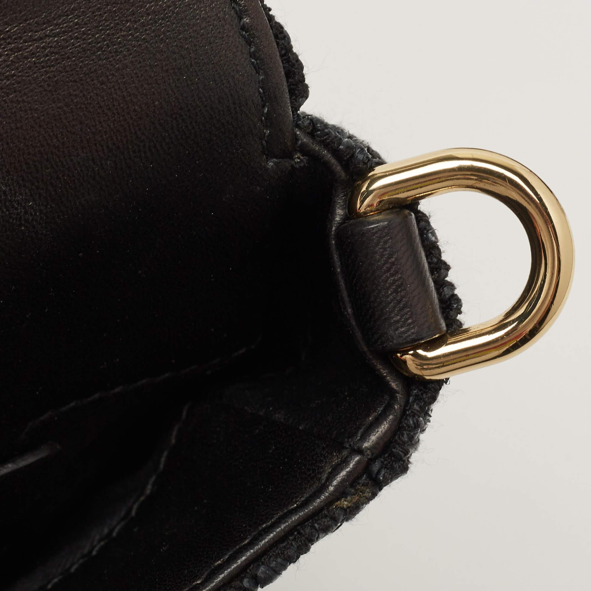 Dolce & Gabbana Black Straw and Leather Miss Dolce Top Handle Bag 12