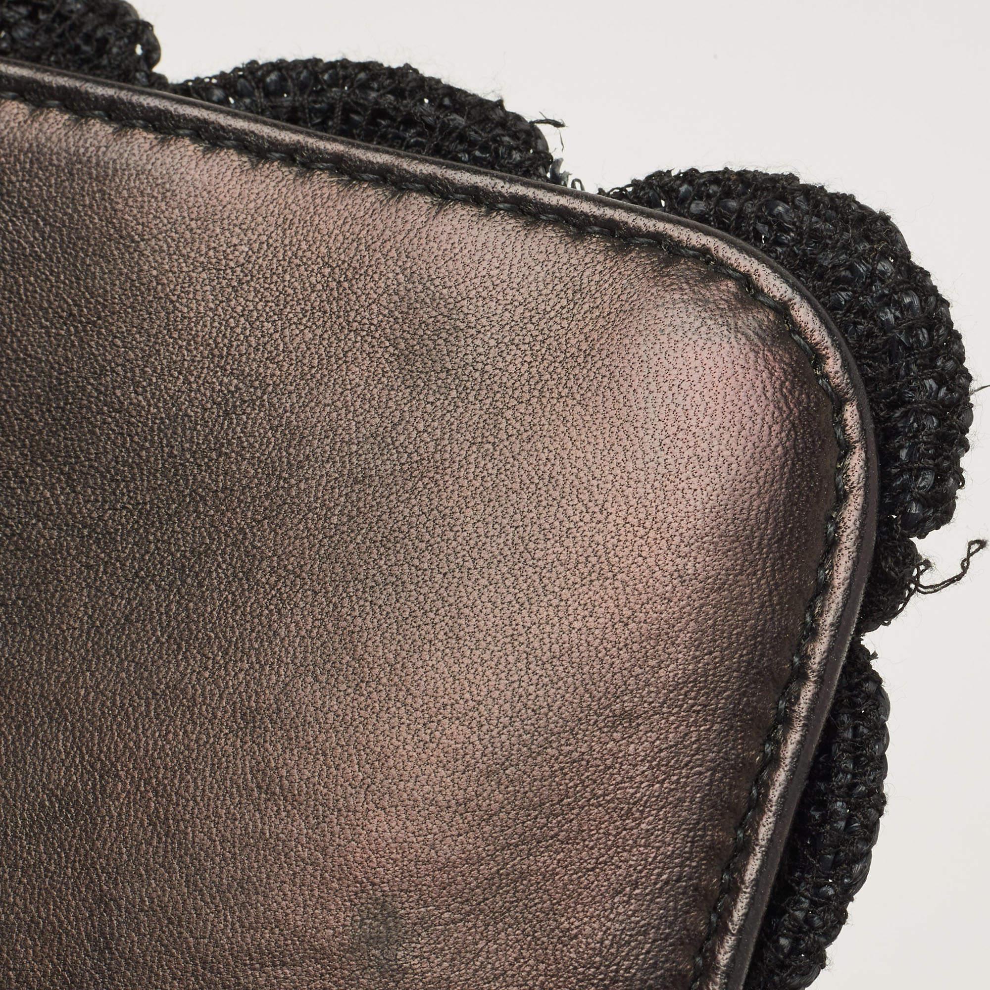Dolce & Gabbana Black Straw and Leather Miss Dolce Top Handle Bag 3