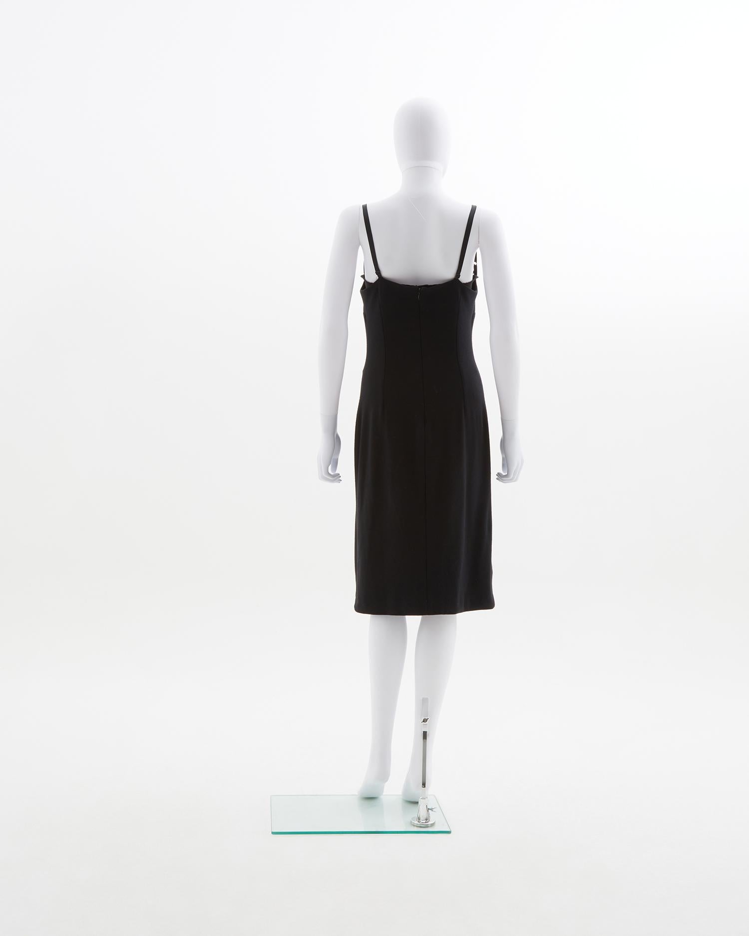 Black Dolce & Gabbana black stretch bodycon cocktail dress, early 2000s For Sale