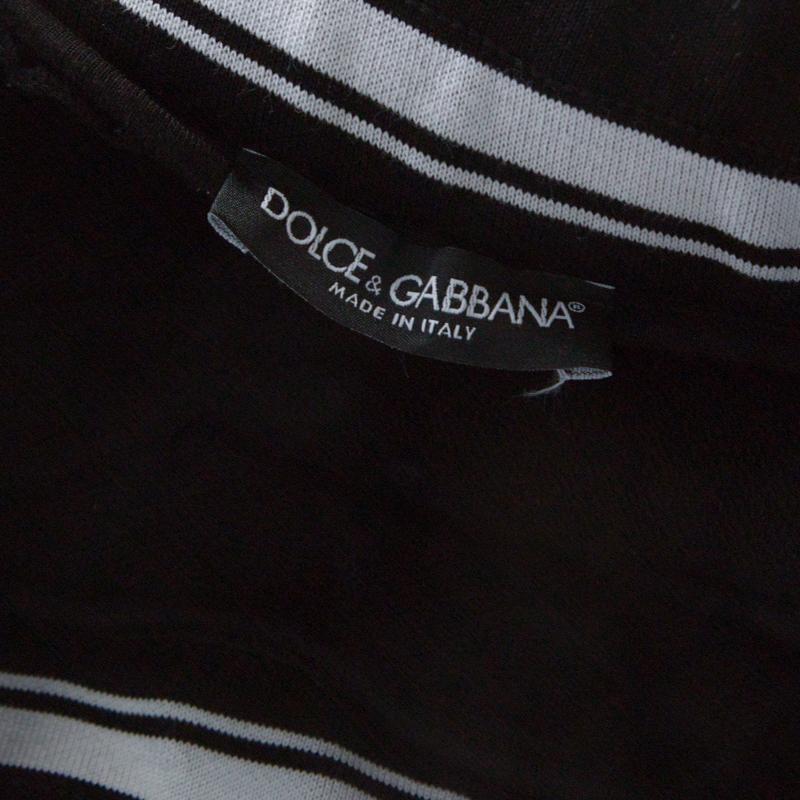 Dolce & Gabbana Black Stretch Cotton Logo Panel Detail Jogger Pants M 2