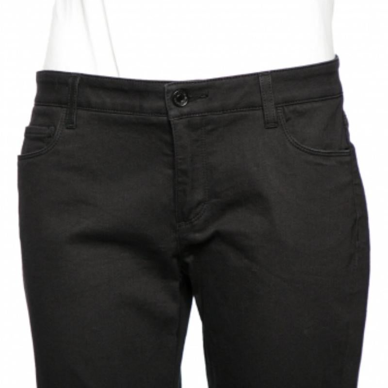 Dolce & Gabbana Pantalon slim en coton stretch noir L Bon état à Dubai, Al Qouz 2